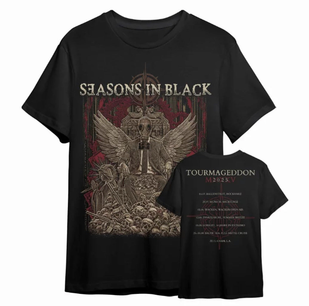 Seasons In Black T-Shirt – Tourshirt 100 % Baumwolle