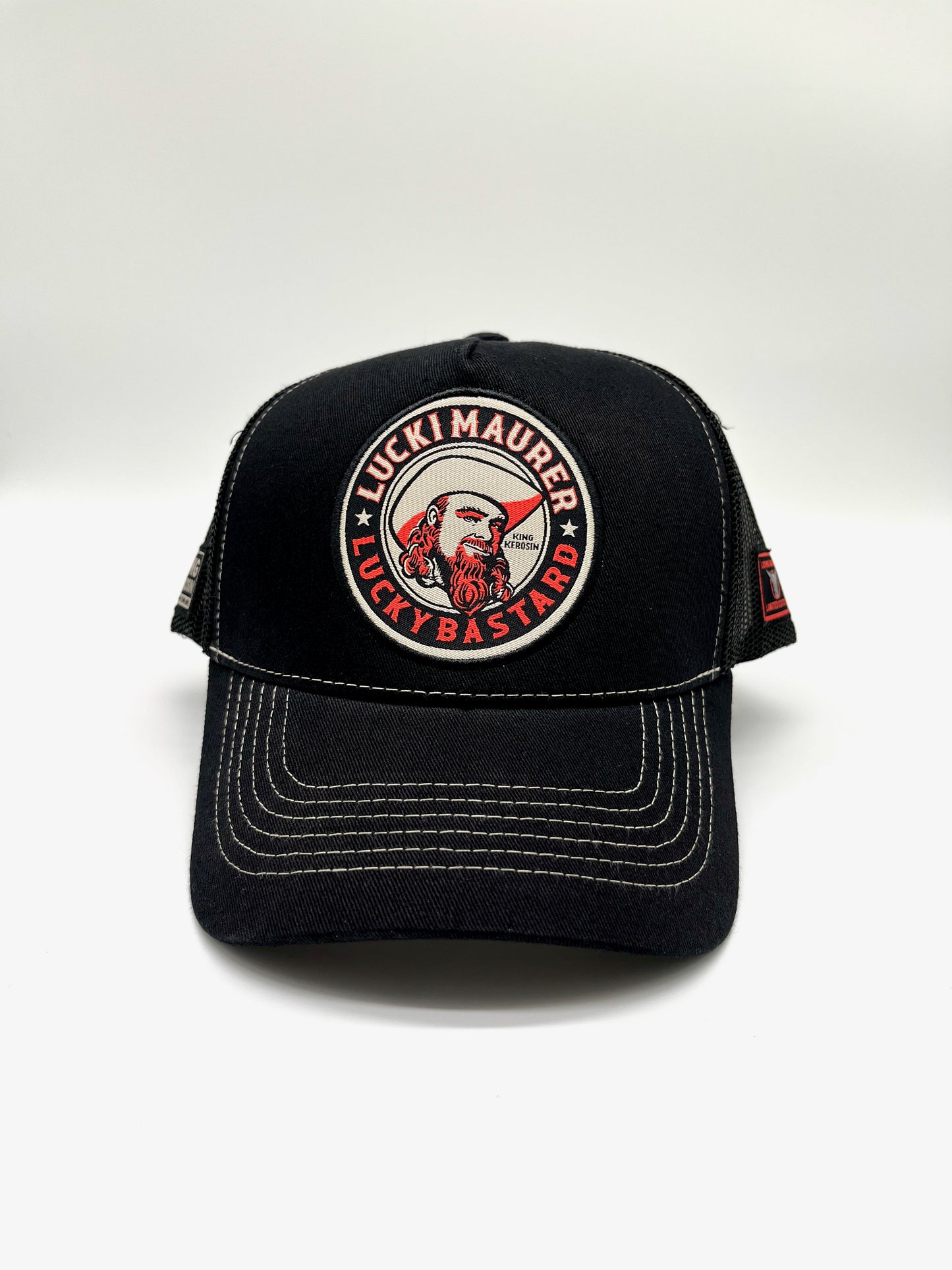 Cap Lucki Maurer "Lucky Bastard" schwarz - 60% Baumwolle, 40% Polyester