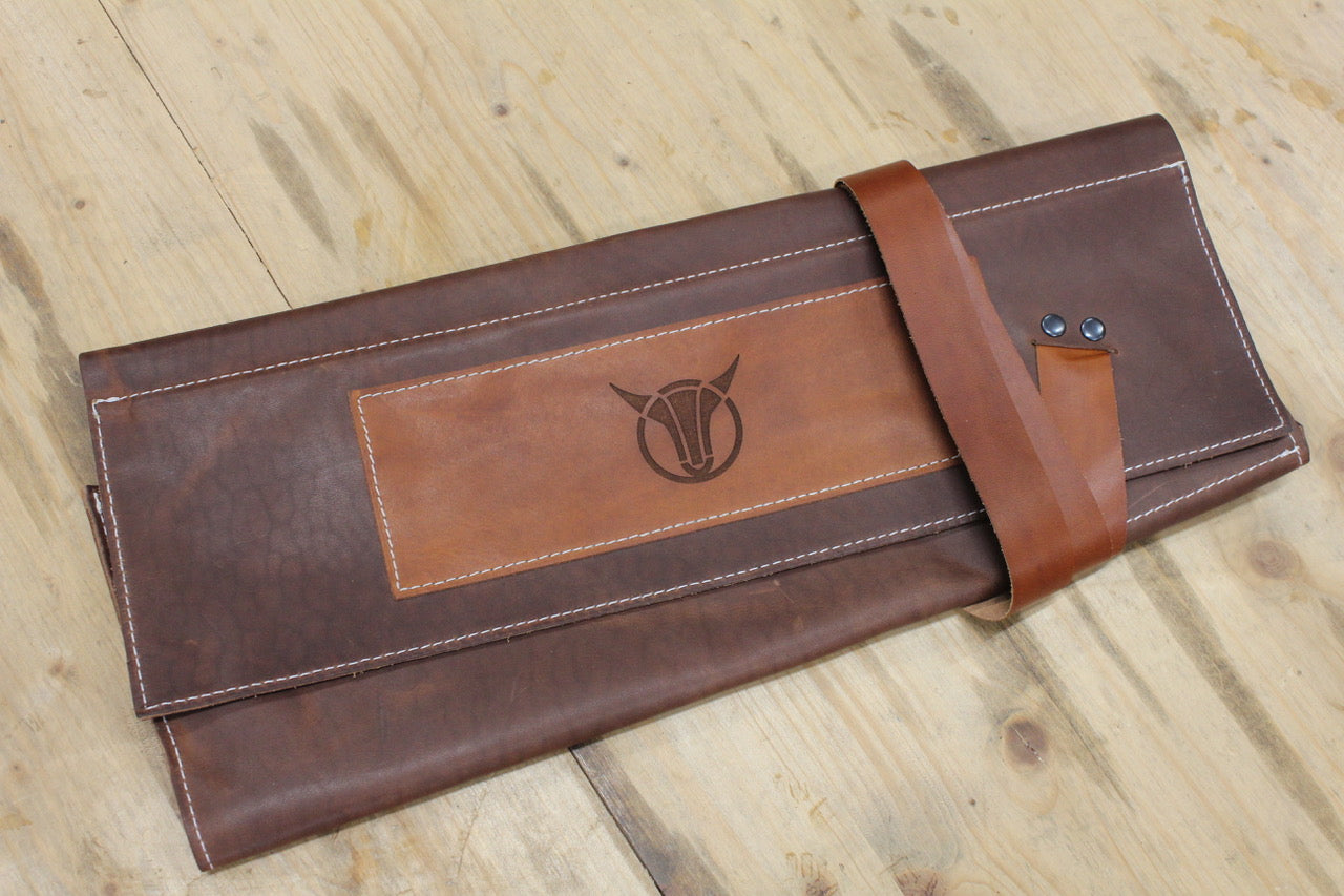Leder-Messertasche dunkelbraun