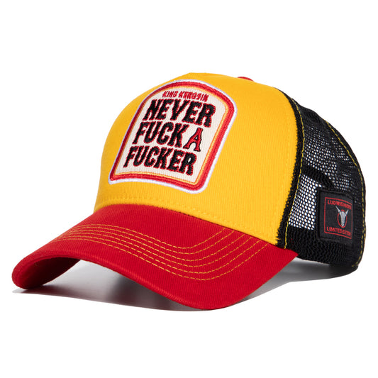 Cap "Never Fuck a Fucker" Red & Yellow
