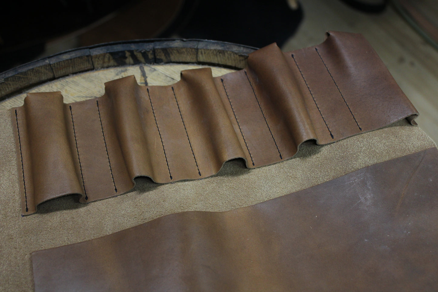 Leder-Messertasche hellbraun