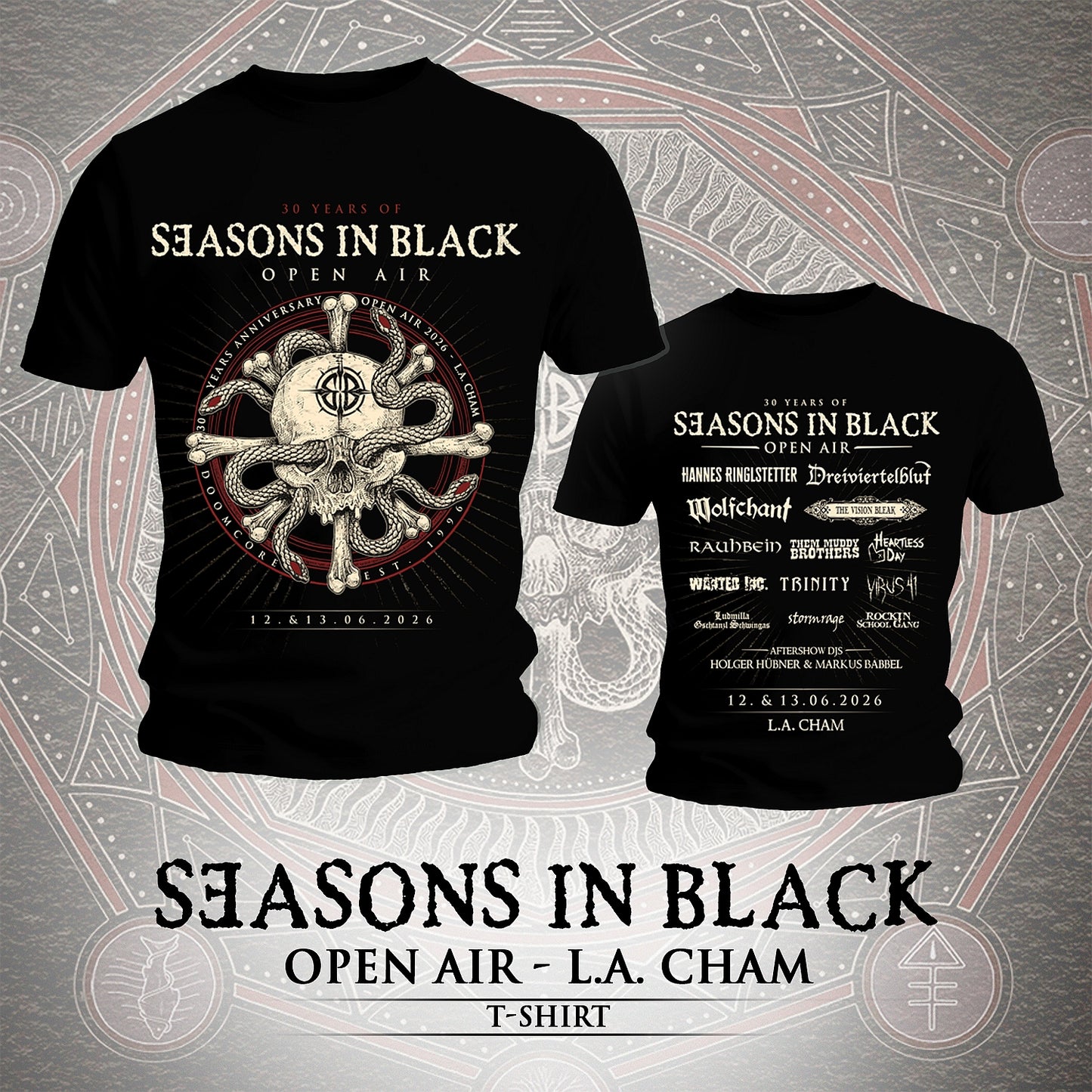 Festivalshirt 30 Jahre Seasons in Black  100 % Baumwolle