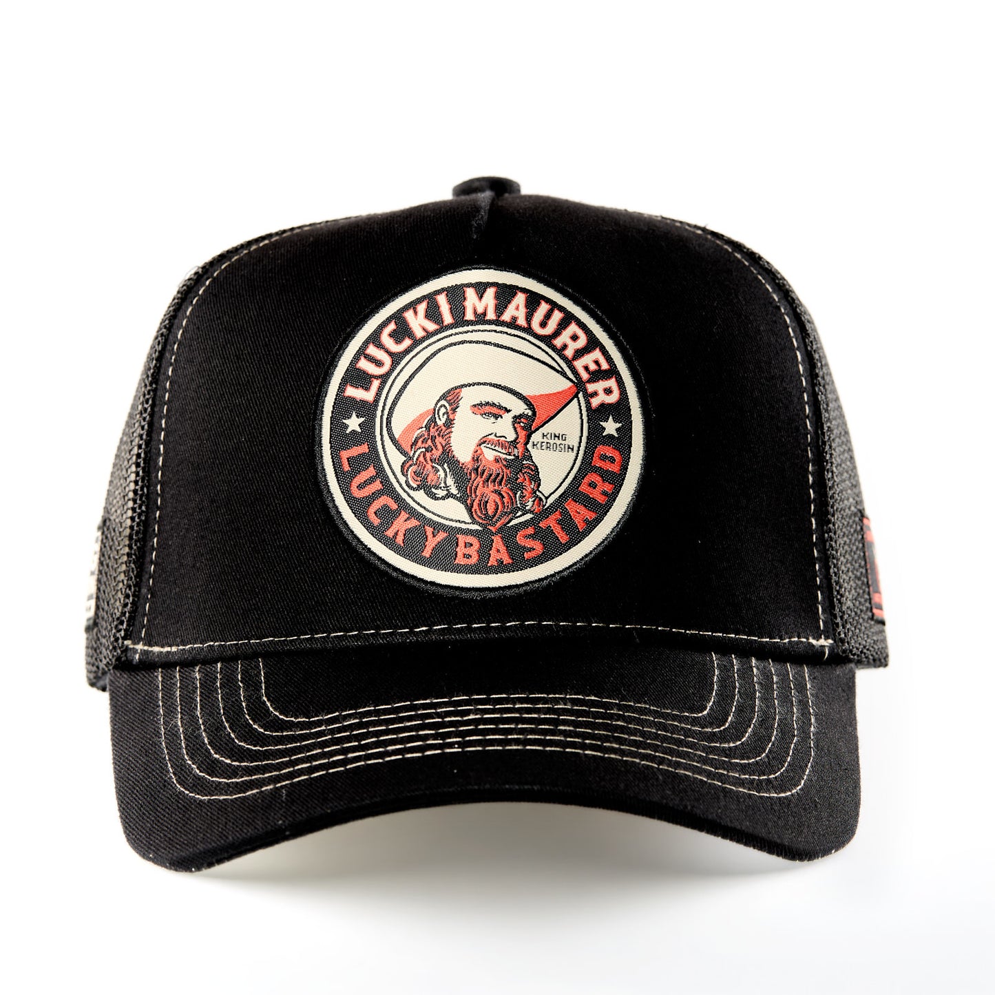 Cap Lucki Maurer "Lucky Bastard" schwarz -  60% Baumwolle, 40% Polyester